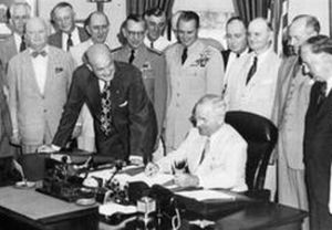 1948: Truman signs the National Security Act, meaning permanent war