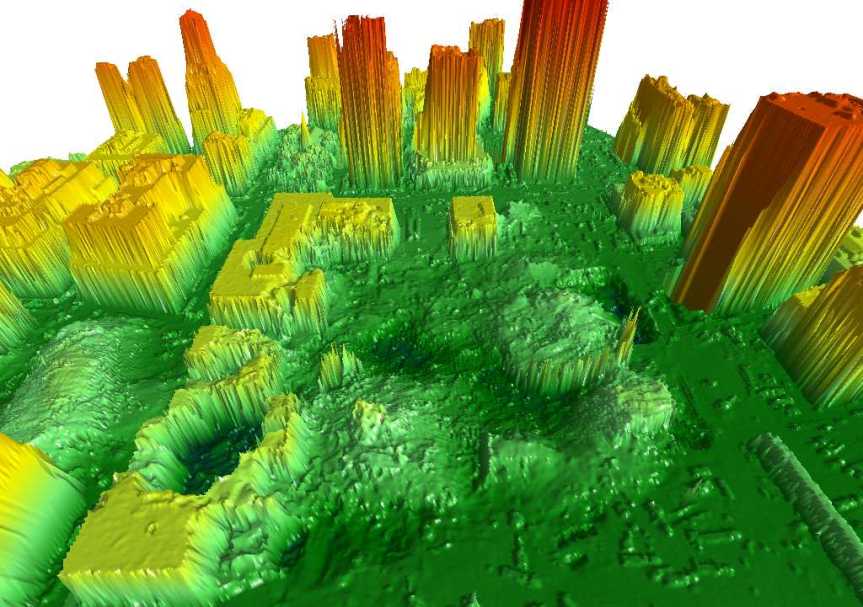 LIDAR image of Ground Zero, 9/16/2001